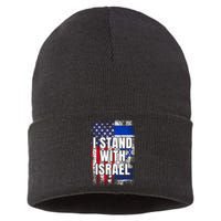 I Stand With Israel Usa Israeli Flag Sustainable Knit Beanie