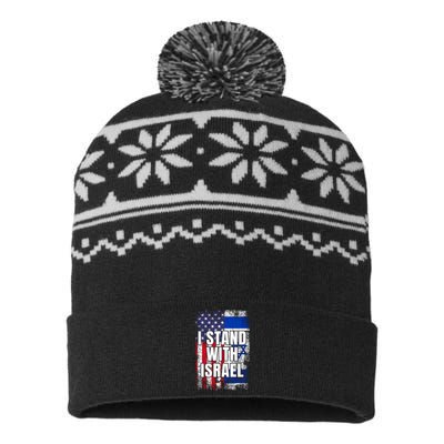 I Stand With Israel Usa Israeli Flag USA-Made Snowflake Beanie