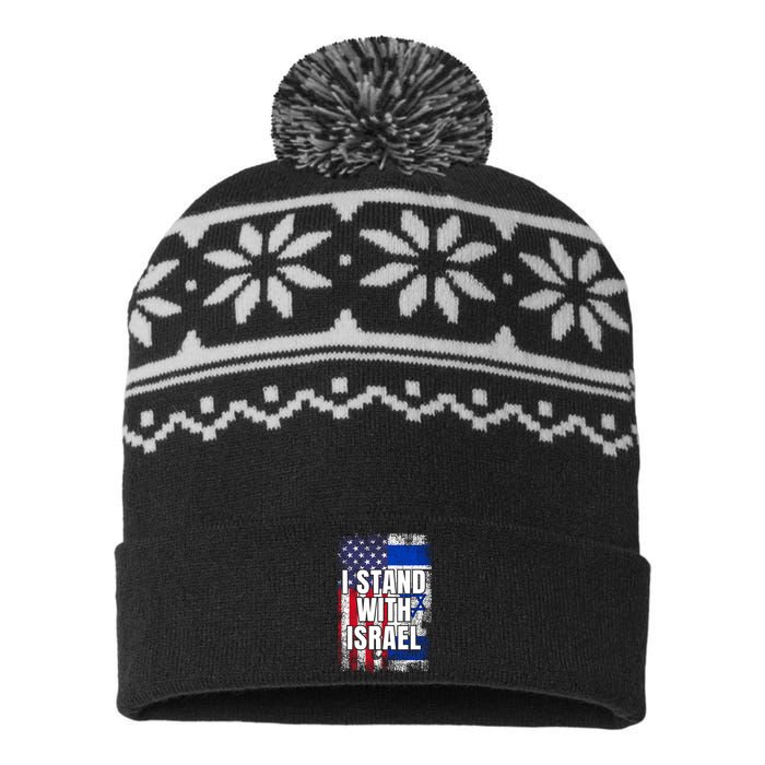 I Stand With Israel Usa Israeli Flag USA-Made Snowflake Beanie