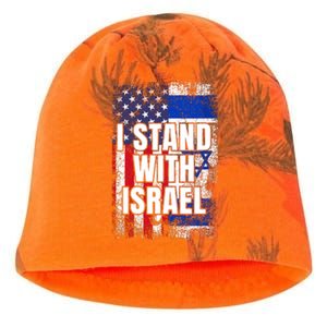 I Stand With Israel Usa Israeli Flag Kati - Camo Knit Beanie