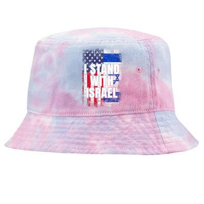 I Stand With Israel Usa Israeli Flag Tie-Dyed Bucket Hat