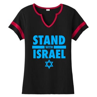 I Stand With Israel Pray For Israel Ladies Halftime Notch Neck Tee