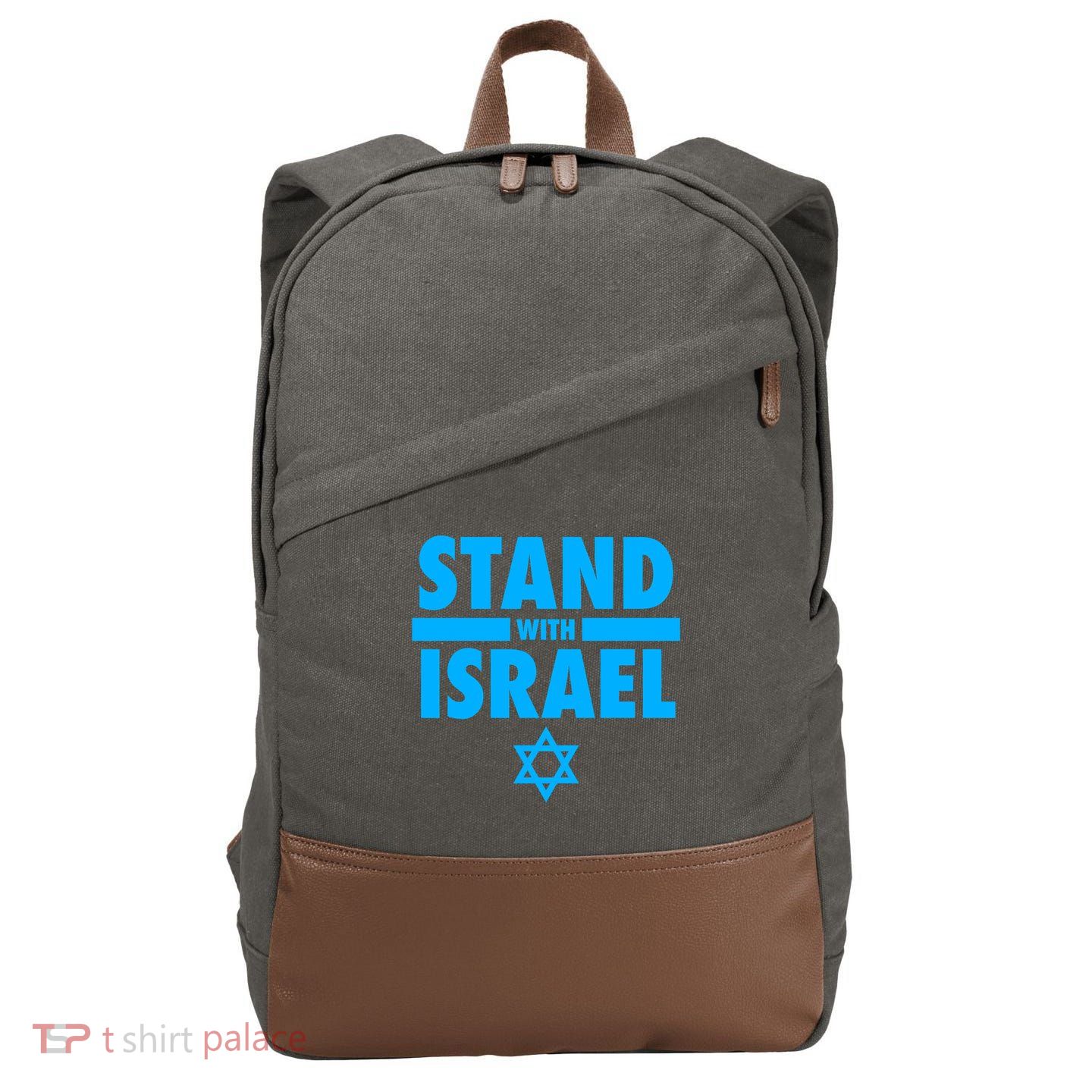 I Stand With Israel Pray For Israel Cotton Canvas Backpack