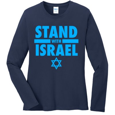 I Stand With Israel Pray For Israel Ladies Long Sleeve Shirt