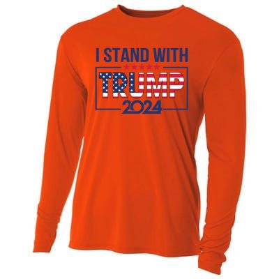 I Stand With Trump 2024 And Funny Gift Cooling Performance Long Sleeve Crew