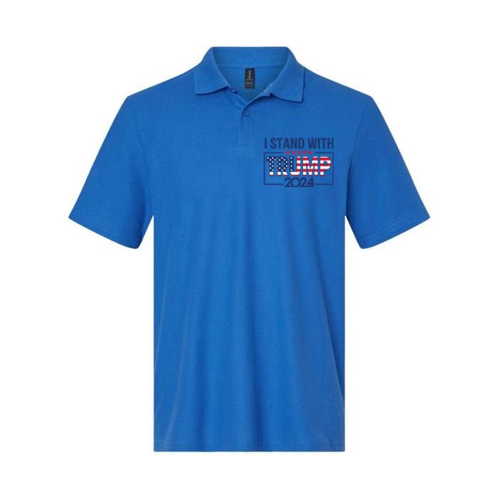 I Stand With Trump 2024 And Funny Gift Softstyle Adult Sport Polo