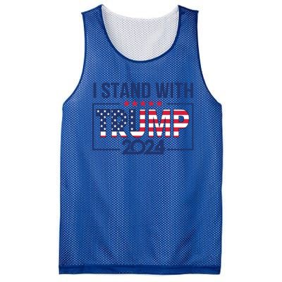 I Stand With Trump 2024 And Funny Gift Mesh Reversible Basketball Jersey Tank