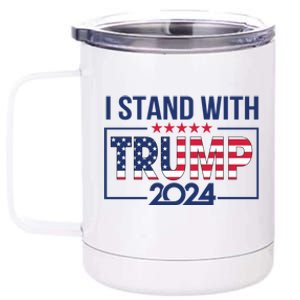 I Stand With Trump 2024 And Funny Gift 12 oz Stainless Steel Tumbler Cup