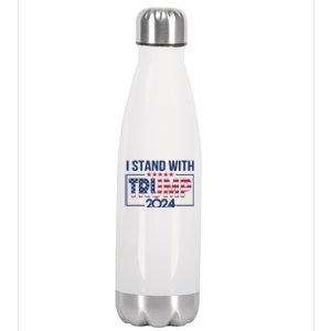 I Stand With Trump 2024 And Funny Gift Stainless Steel Insulated Water Bottle