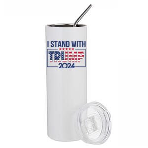 I Stand With Trump 2024 And Funny Gift Stainless Steel Tumbler