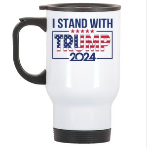 I Stand With Trump 2024 And Funny Gift Stainless Steel Travel Mug