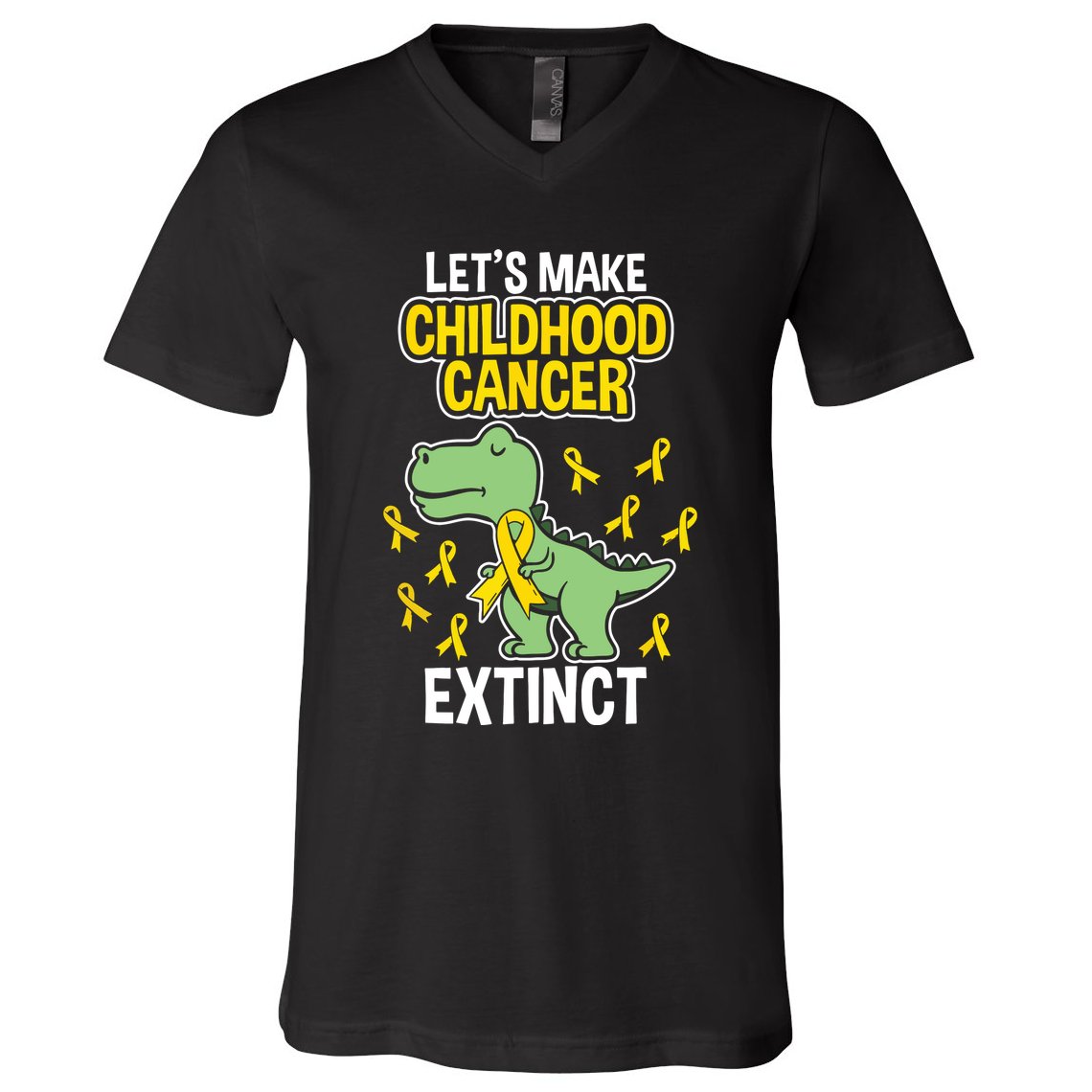 In September We Wear Gold Childhood Cancer Awareness V-Neck T-Shirt