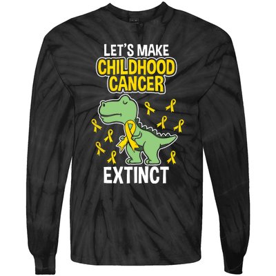 In September We Wear Gold Childhood Cancer Awareness Tie-Dye Long Sleeve Shirt