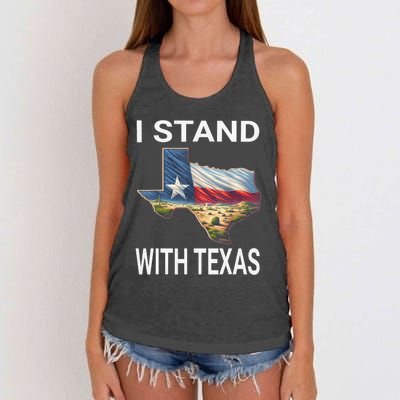 I Stand With Texas I Support Texas Women's Knotted Racerback Tank