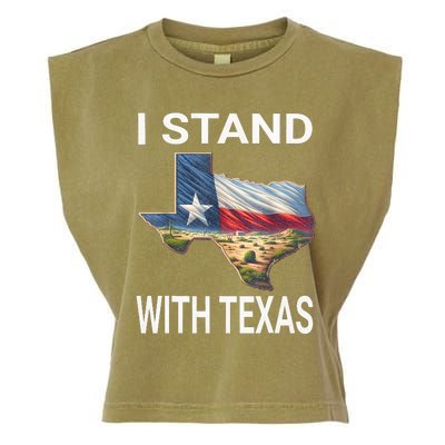 I Stand With Texas I Support Texas Garment-Dyed Women's Muscle Tee