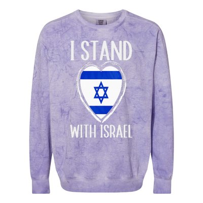 I Stand With Israel Patriotic Israel Flag Colorblast Crewneck Sweatshirt