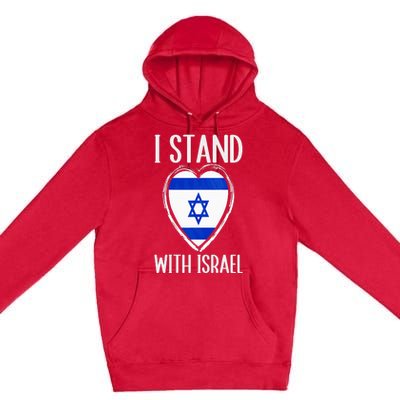 I Stand With Israel Patriotic Israel Flag Premium Pullover Hoodie