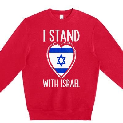 I Stand With Israel Patriotic Israel Flag Premium Crewneck Sweatshirt