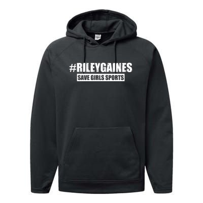 I Stand With Riley Gaines Hashtag Performance Fleece Hoodie