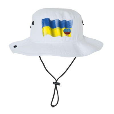 I Stand With Ukraine With Heart American Flag Gift Legacy Cool Fit Booney Bucket Hat