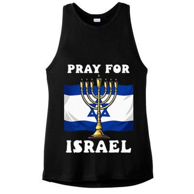 I Stand With Israel Support Israel Strong Pray For Israel Ladies PosiCharge Tri-Blend Wicking Tank