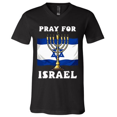I Stand With Israel Support Israel Strong Pray For Israel V-Neck T-Shirt