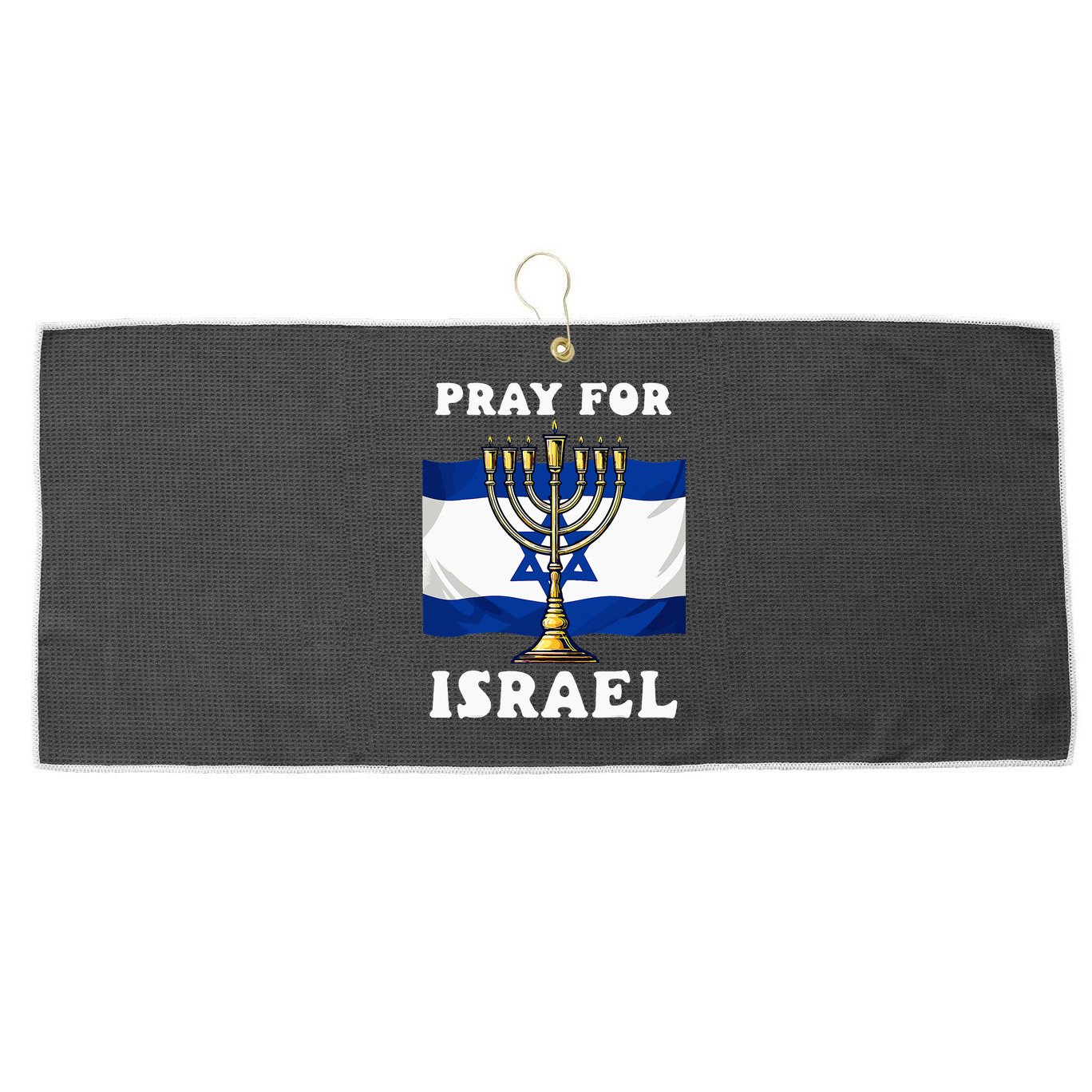 I Stand With Israel Support Israel Strong Pray For Israel Large Microfiber Waffle Golf Towel