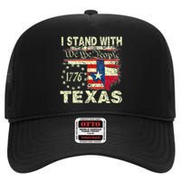 I Stand With Texas High Crown Mesh Back Trucker Hat