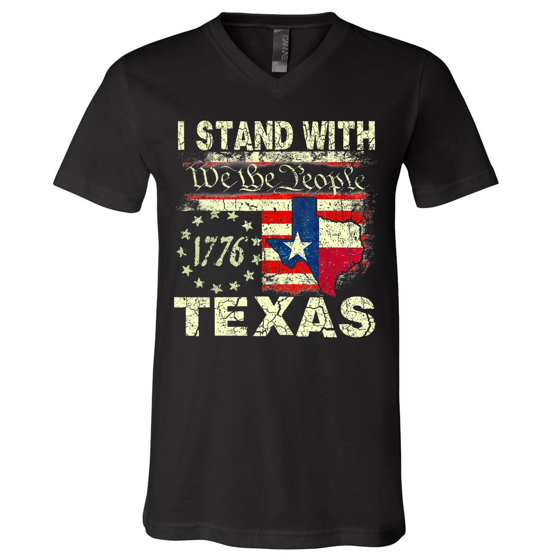 I Stand With Texas V-Neck T-Shirt