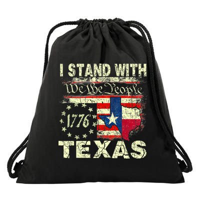 I Stand With Texas Drawstring Bag