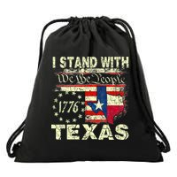 I Stand With Texas Drawstring Bag