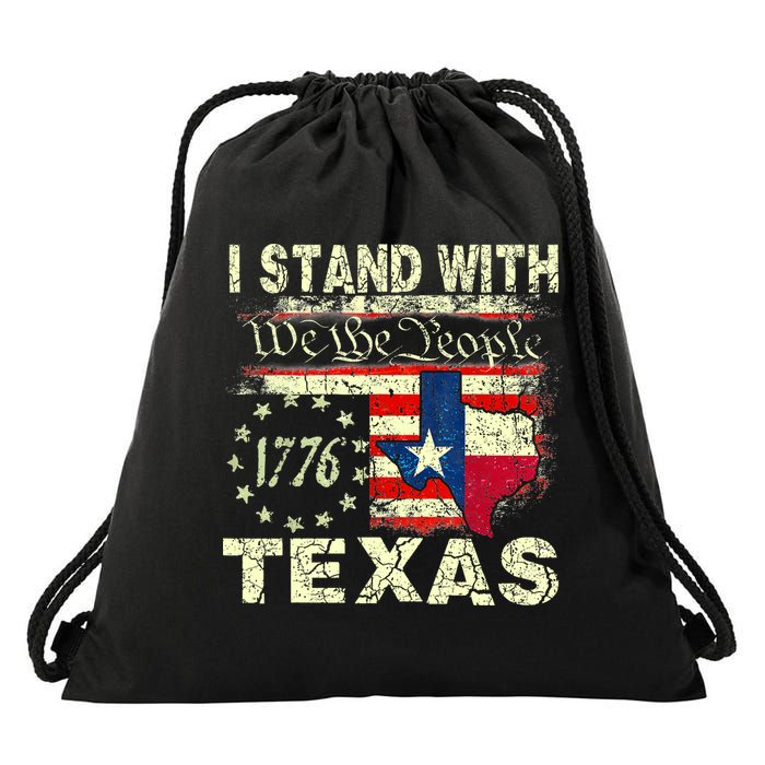 I Stand With Texas Drawstring Bag