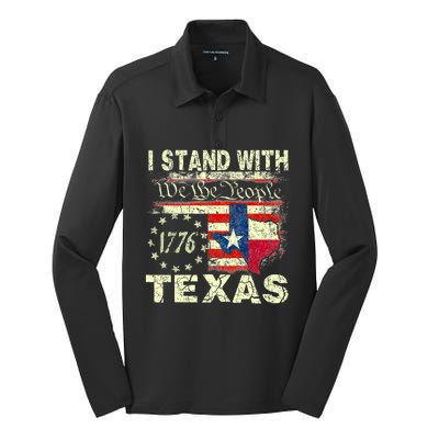 I Stand With Texas Silk Touch Performance Long Sleeve Polo