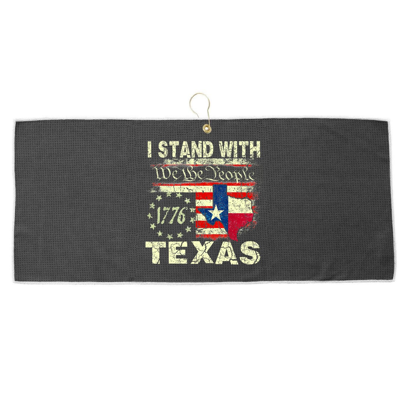 I Stand With Texas Large Microfiber Waffle Golf Towel