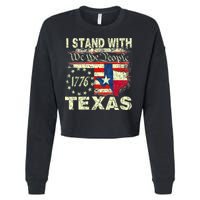 I Stand With Texas Cropped Pullover Crew
