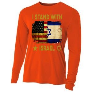 I Stand With Israel I Stand With Israel America Flag Cooling Performance Long Sleeve Crew