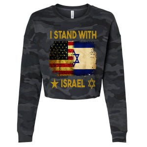 I Stand With Israel I Stand With Israel America Flag Cropped Pullover Crew