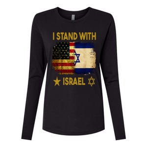 I Stand With Israel I Stand With Israel America Flag Womens Cotton Relaxed Long Sleeve T-Shirt