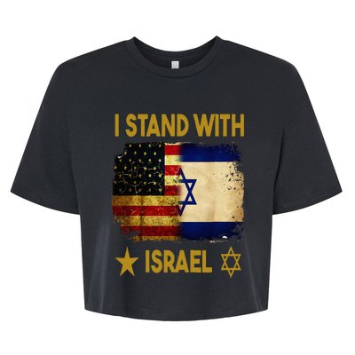 I Stand With Israel I Stand With Israel America Flag Bella+Canvas Jersey Crop Tee