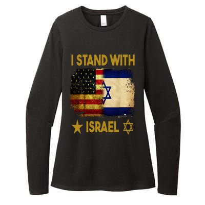 I Stand With Israel I Stand With Israel America Flag Womens CVC Long Sleeve Shirt