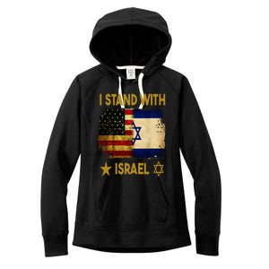 I Stand With Israel I Stand With Israel America Flag Women's Fleece Hoodie