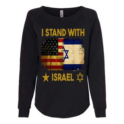 I Stand With Israel I Stand With Israel America Flag Womens California Wash Sweatshirt