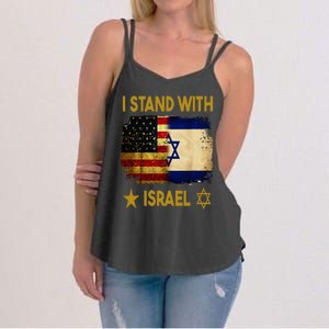 I Stand With Israel I Stand With Israel America Flag Women's Strappy Tank