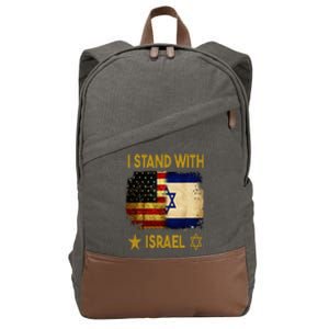 I Stand With Israel I Stand With Israel America Flag Cotton Canvas Backpack