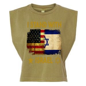 I Stand With Israel I Stand With Israel America Flag Garment-Dyed Women's Muscle Tee