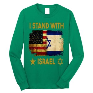 I Stand With Israel I Stand With Israel America Flag Long Sleeve Shirt