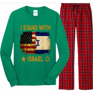 I Stand With Israel I Stand With Israel America Flag Long Sleeve Pajama Set