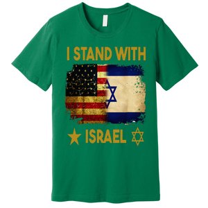 I Stand With Israel I Stand With Israel America Flag Premium T-Shirt