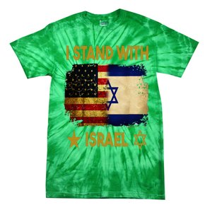 I Stand With Israel I Stand With Israel America Flag Tie-Dye T-Shirt