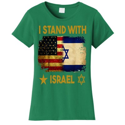 I Stand With Israel I Stand With Israel America Flag Women's T-Shirt